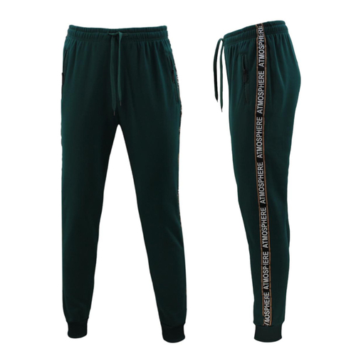 FIL Men's Fleece Track Pants Joggers Sweatpants Tracksuit Trackies ATMOSPHERE [Size: S] [Colour: Dark Green]