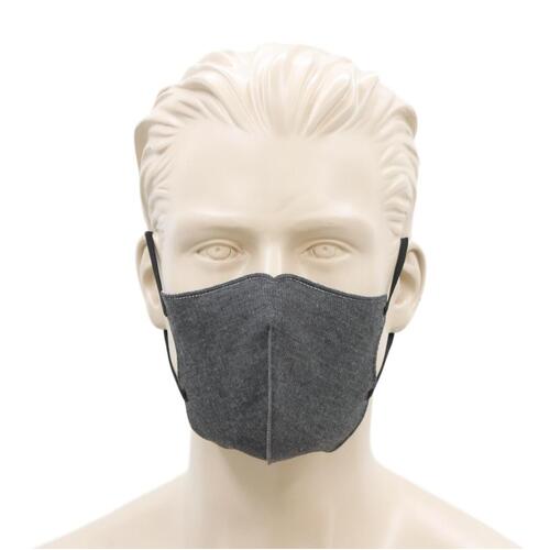 [Denim Dark Grey] Adult Reusable Cloth Face Mask Cotton 3 Layers 3D Shaped Fabric Washable