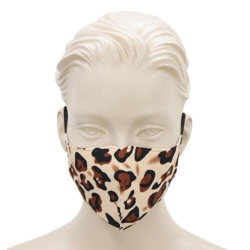 [Leopard - Brown] Adult Reusable Cloth Face Mask Cotton 3 Layers 3D Shaped Fabric Washable