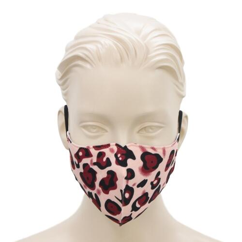 [Leopard - Pink] Adult Reusable Cloth Face Mask Cotton 3 Layers 3D Shaped Fabric Washable