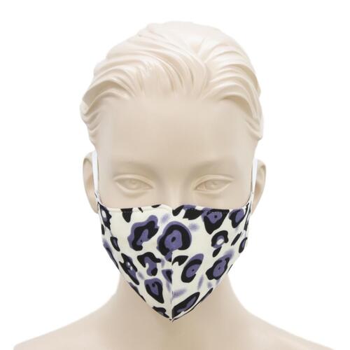 [Leopard - Purple] Adult Reusable Cloth Face Mask Cotton 3 Layers 3D Shaped Fabric Washable