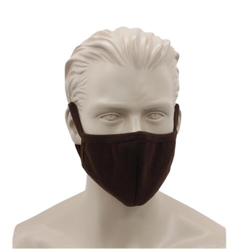 [Dark Brown] - FIL Reusable Cloth Cotton Face Mask 3 Layers Fitted Fabric Washable Adult Unisex S11