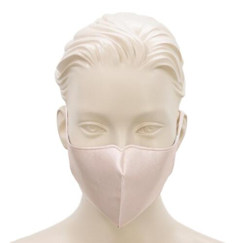[Silky - Champagne] Adult Reusable Cloth Face Mask Cotton 3 Layers 3D Shaped Fabric Washable