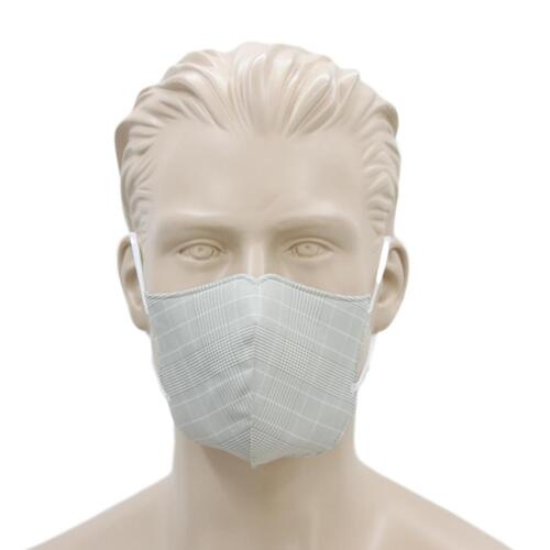 [Tartan Khaki] Adult Reusable Cloth Face Mask Cotton 3 Layers 3D Shaped Fabric Washable