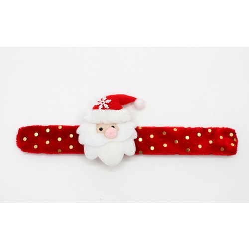 2x Christmas Santa Hat Xmas Wrist Slap Band Wristband Kids Party Accessories  [Design: Santa A]