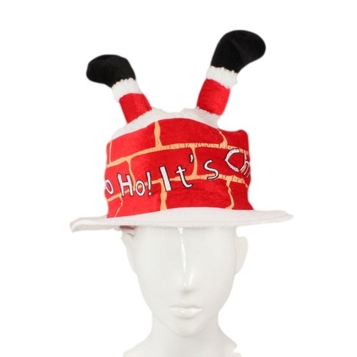 Adult Unisex Christmas Xmas Novelty Hat Party Wear - Tree Rudolf Santa [Name: Santa in chimney hat]