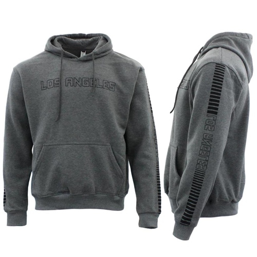 FIL Mens Adult Unisex Hooded Pullover Hoodie Casual Jumper Sweater Los Angeles B [Size: 2XL] [Colour: Dark Grey]