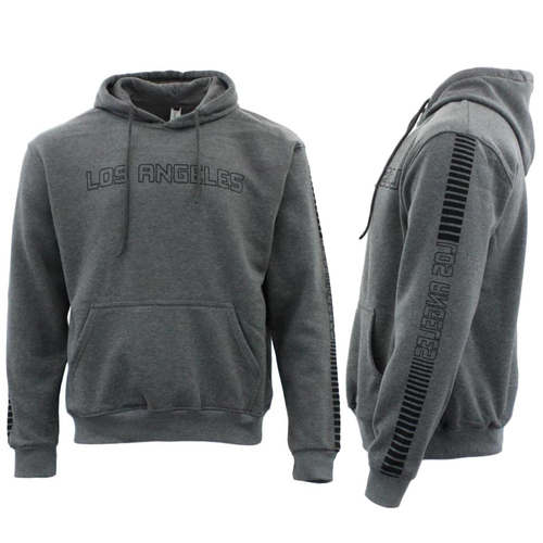FIL Mens Adult Unisex Hooded Pullover Hoodie Casual Jumper Sweater Los Angeles B [Size: S] [Colour: Dark Grey]