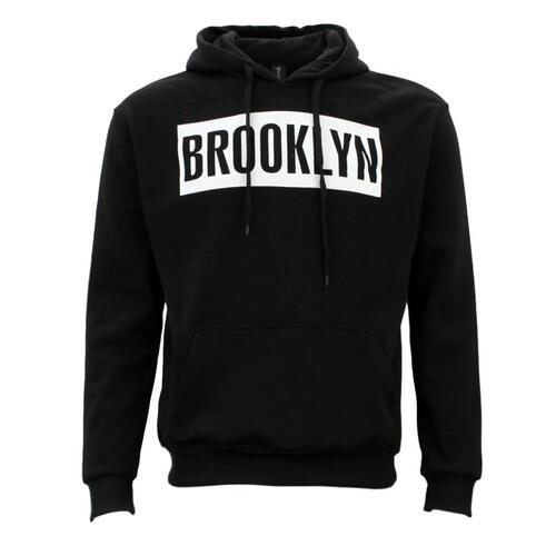 Adult Men's Unisex Hoodie Hooded Jumper Pullover Women's Sweater - BROOKLYN [Size: L] [Colour: Black]