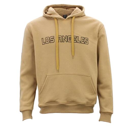 Adult Men's Unisex Hoodie Hooded Jumper Pullover Women's Sweater - LOS ANGELES [Size: S] [Colour: Mocha]