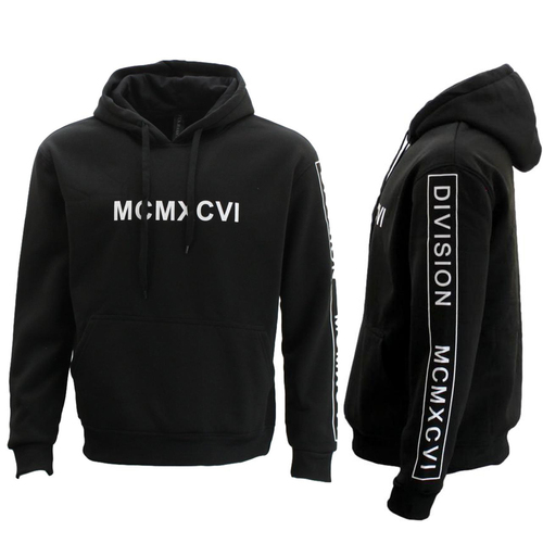 Men’s Pullover Hoodie Hooded Jumper Sweater w Pockets - MCMXCVI [Size: S] [Colour: Black]