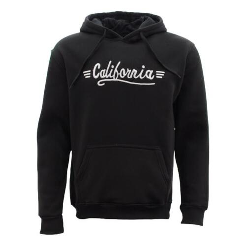 Adult Men's Unisex Hoodie Hooded Jumper Pullover Embroidered Sweater California [Size: S] [Colour: Black]