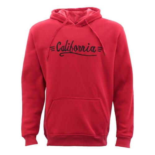 Adult Men's Unisex Hoodie Hooded Jumper Pullover Embroidered Sweater California [Size: M] [Colour: Red]