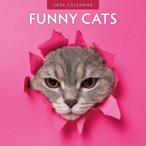 Funny Cats - 2026 Red Robin Square Wall Calendar Monthly Planner