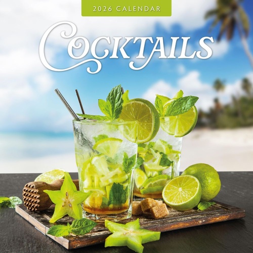 Cocktails - 2026 Red Robin Square Wall Calendar Monthly Planner