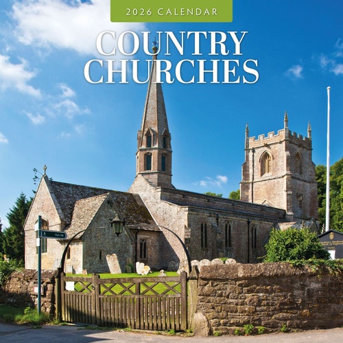 Country Churches - 2026 Red Robin Square Wall Calendar Monthly Planner