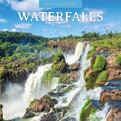 Waterfalls - 2026 Red Robin Square Wall Calendar Monthly Planner