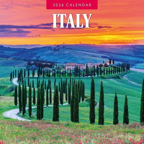 Italy - 2026 Red Robin Square Wall Calendar Monthly Planner