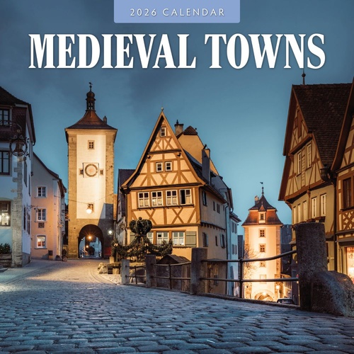 Medieval Towns - 2026 Red Robin Square Wall Calendar Monthly Planner