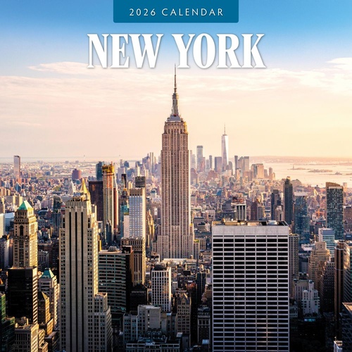 New York - 2026 Red Robin Square Wall Calendar Monthly Planner