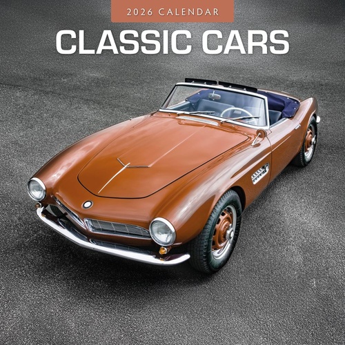 Classic Cars - 2026 Red Robin Square Wall Calendar Monthly Planner