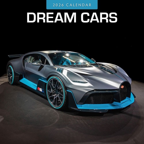 Dream Cars - 2026 Red Robin Square Wall Calendar Monthly Planner