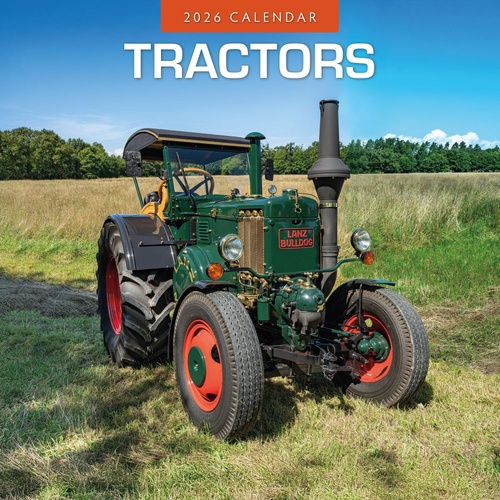 Tractors - 2026 Red Robin Square Wall Calendar Monthly Planner