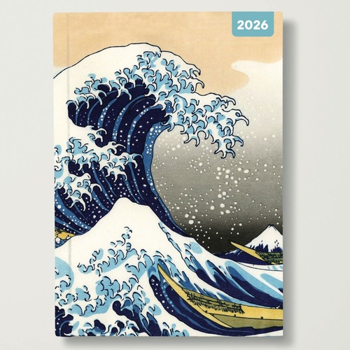 Hokusai - 2026 Red Robin A5 Padded Diary Planner Japanese Woodblock Prints