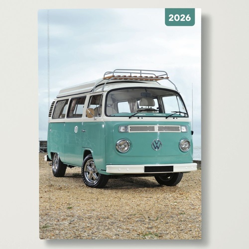 Camper Vans - 2026 Red Robin A5 Padded Diary Planner Retro Van Adventures