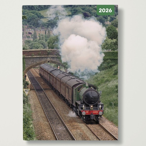 Steam Trains - 2026 Red Robin A5 Padded Diary Planner Vintage Railway Scenes