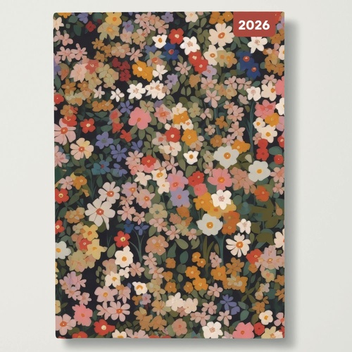 Meadow Flowers - 2026 Red Robin A5 Padded Diary Planner Wildflower Illustration