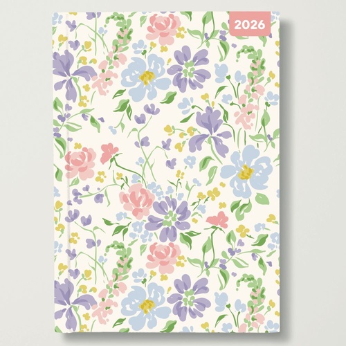 Romantic Flora - 2026 Red Robin A5 Padded Diary Planner Botanical Love Theme