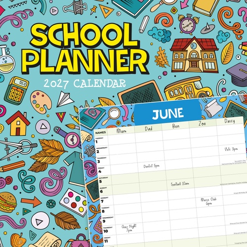 School Planner - 2027 Red Robin Square Wall Calendar Monthly Planner