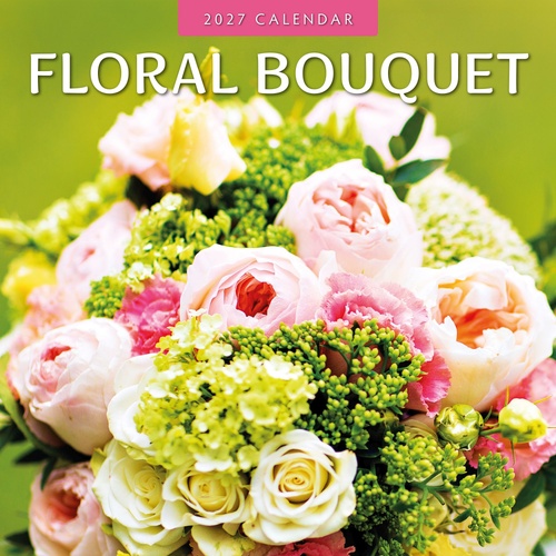 Floral Bouquet - 2027 Red Robin Square Wall Calendar Monthly Planner