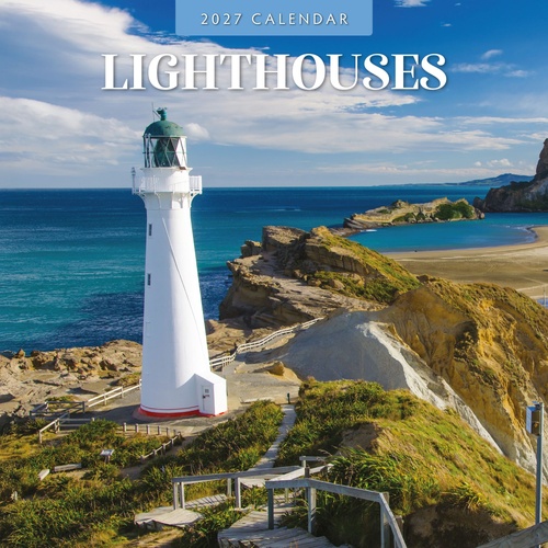 Lighthouses - 2027 Red Robin Square Wall Calendar Monthly Planner