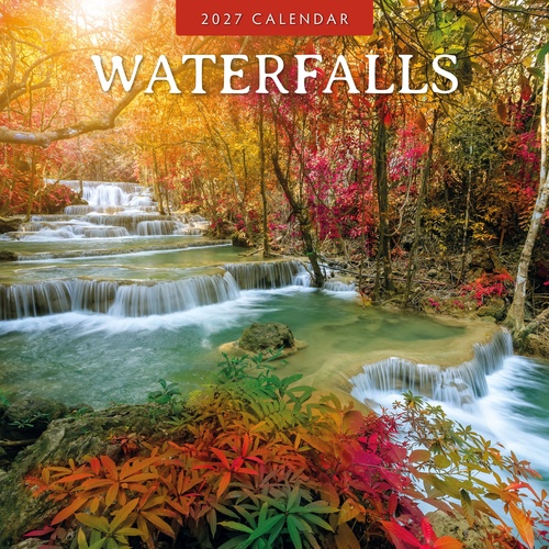 Waterfalls - 2027 Red Robin Square Wall Calendar Monthly Planner