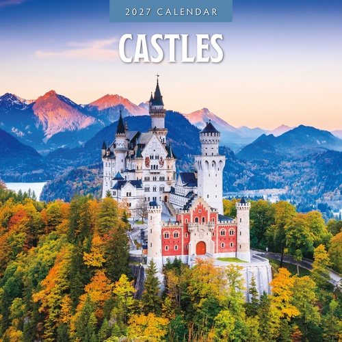 Castles - 2027 Red Robin Square Wall Calendar Monthly Planner