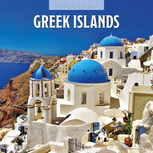 Greek Islands - 2027 Red Robin Square Wall Calendar Monthly Planner