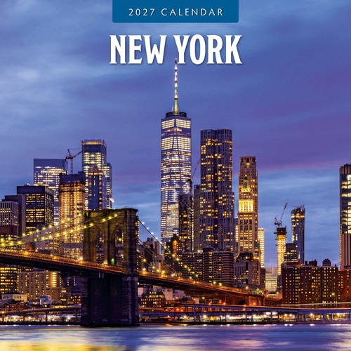 New York - 2027 Red Robin Square Wall Calendar Monthly Planner