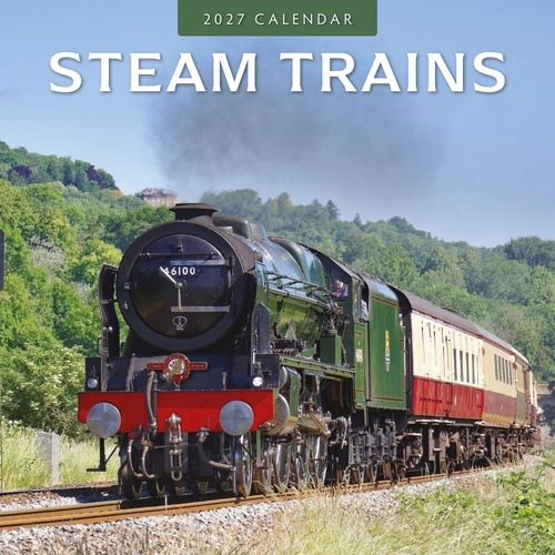 Steam Trains - 2027 Red Robin Square Wall Calendar Monthly Planner