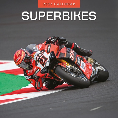 Superbikes - 2027 Red Robin Square Wall Calendar Monthly Planner