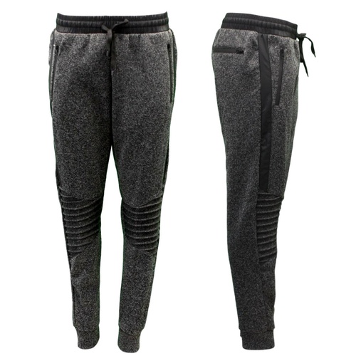 FIL Men's Slim Fit Track Pants Gym Joggers Workout Sweat Pants w Zip Pocket [Size: XS] [Colour: Black]