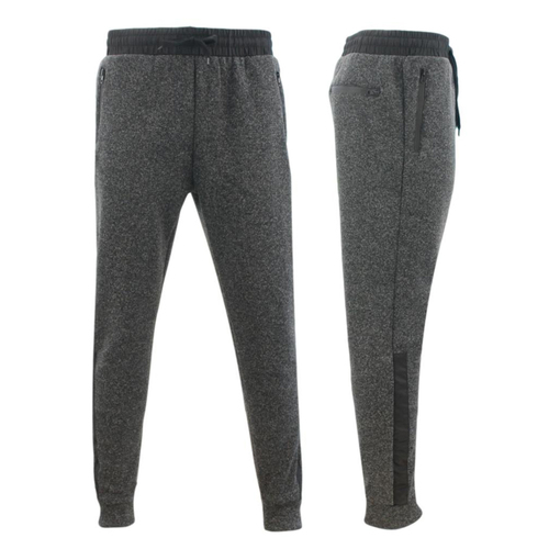 Mens Fleece Track Pants Joggers w 3 Zip Pockets Sweat Pants Casual Marle [Size: XS] [Colour: Black]