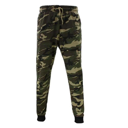 FIL Men's Camouflage Track Pants Camo Jogger Casual Trousers Army Sweat Trackies [Size: XS] [Colour: Green Camo]