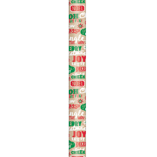 Christmas Kraft Gift Wrap Rolls Wrapping Paper 2m x 70cm Festive Xmas [Design: F]
