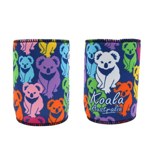 Stubby Holder Stubbie Can Beer Bottle Drink Cooler Australia Flag Funny Souvenir - Australia - Koala C