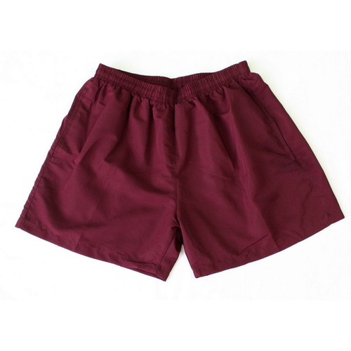 Adult Mens Casual Training Running Jogging Gym Sport Microfibre Shorts S-3XL  [Colour: Burgandy] [Size: S] 