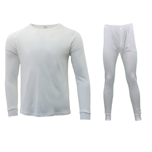 2pc set Mens Womens Merino Wool Top Pants Thermal Leggings Long Johns Underwear [Size: M] [Colour: Men's Set - Beige]