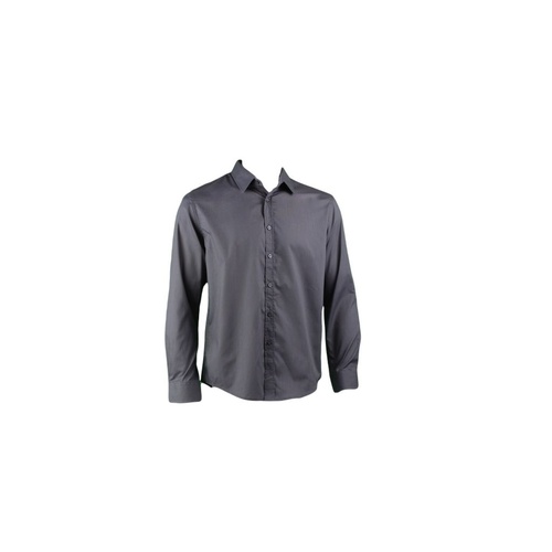  Men's Formal Dress Business Shirts Long Sleeve Cotton Blend Easy Iron  [Colour: Grey] [Size: XL] 