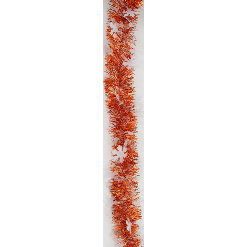 2x Christmas Tinsel Garland Xmas Sparkly Snowflakes Tree Home Decoration 2.5M [Design: Snowflakes_Gold]